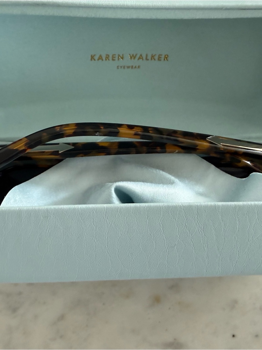 Authentic pre-own Karen Walker Tortoiseshell Round Sunglasses Brown/Black Lense - Picture 7 of 9